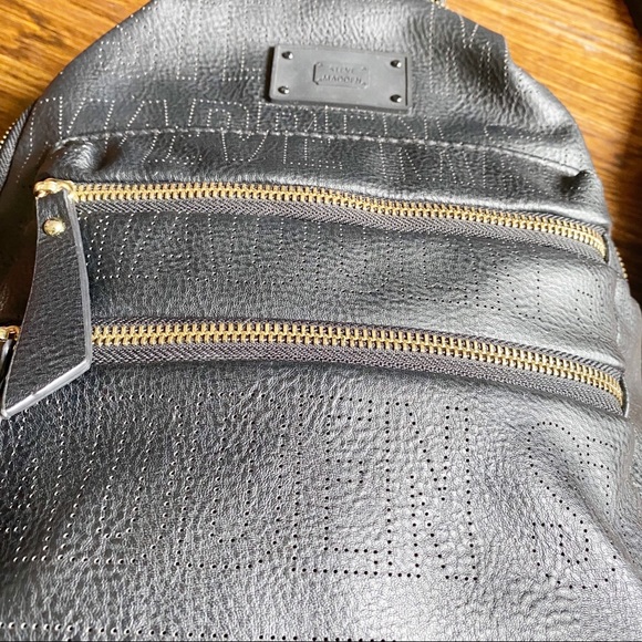 Steve Madden Black Backpack Gold Zippers - Picture 2 of 7